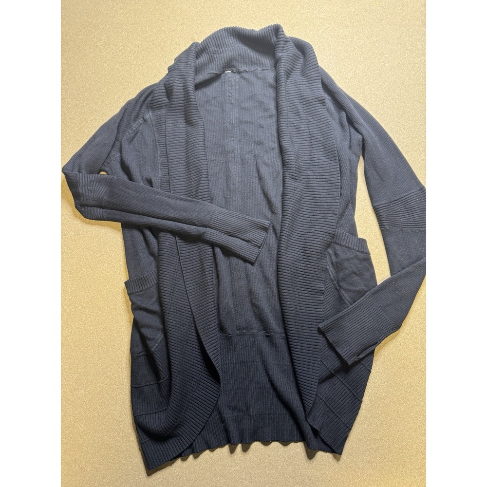 Lululemon Womens Black Open Front Cardigan Sweater  Sz‎ L